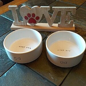 Good Dog Ceramic Pet Bowls - White 5 Inch